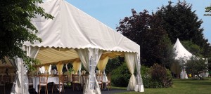 lined wedding marquee