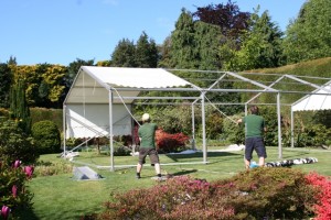 building a 6m marquee for a party in Farnham