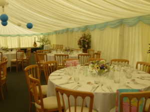 Marquee with ivory linings and furniture