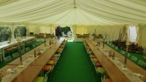 Our 12m marquee errected for a summer wedding